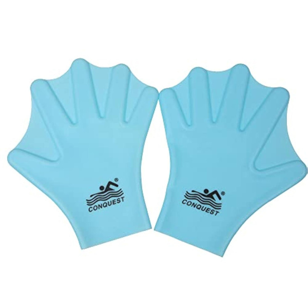 Silicone Webbed Swimming Gloves, Aqua Fit Swim Training Gloves Web Gloves Swimming, Closed Full Finger Webbed Water Gloves Unisex Adult,1 Pair — image 1 of 4