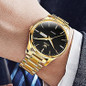 Mens Gold Watches Waterproof Stainless Steel Lightweight Watch With Date Classic Luxury Dress Watch For Men Gold White Blue Green Dial — image 5 of 8
