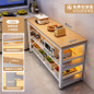 Multifunctional Kitchen Storage Cabinet with Microwave Stand and Cutting Board — image 19 of 58