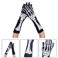 1pair Halloween Cosplay Skull Hand Shape Gloves Full Finger Mitten Carnival Outdoor Gloves Skeleton Gloves for Boys Girls BAN — image 2 of 11