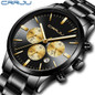 Men Watches Luxury Brand Chronograph Date Wristwatch Male Gold Black Steel Strap Analog Quartz Watch Men Fashion Watch — image 16 of 20