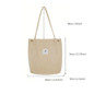 High Capacity Women Corduroy Tote Ladies Casual Shoulder Bag Foldable Reusable Shopping Beach Bag — image 12 of 14
