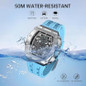 Mens Watches Quartz Wristwatch For Men Waterproof 50M Analog Luxury Tonneau Chronograph Calendar Date MenS Dress Business Work Watch Gift For Men — image 6 of 8