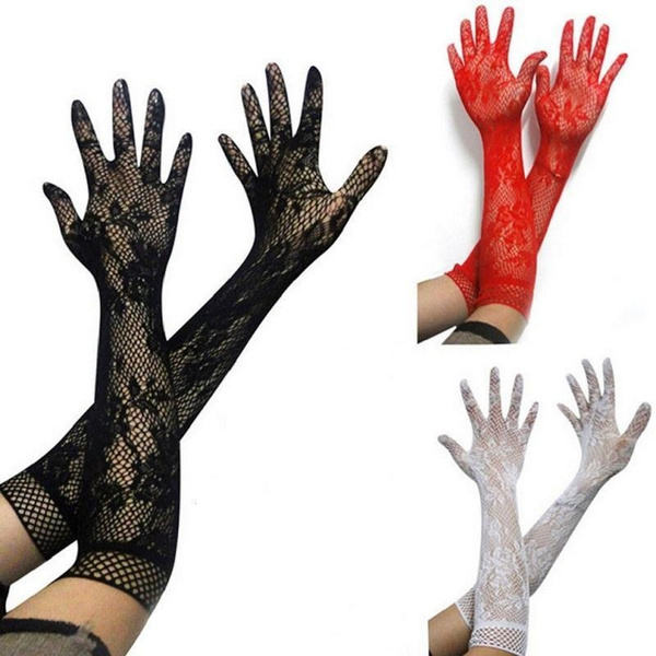 Women Fashion Stretch  Opear Long Length Gloves Opera Wedding Bridal Evening Party Costume Gloves — image 1 of 12