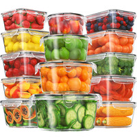 28 Pieces Food Storage Containers With Lids Extra Large Freezer Containers For Food Bpa-Free Meat Fruit Vegetables Plastic Containers With Lids Storage Airtight Leak-Proof Food Containers For Kitchen — image 2 of 3