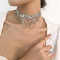 Crystal Necklace Tassel Choker Neck Chain Rhinestones Necklaces Fashion Jewelry Accessories Gifts for Women and Girls — image 7 of 12