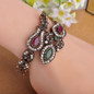 Blucome Latest Vintage Women Party Bangles Red Acrylic Resin Lily Flower Bracelets Full Crystals Turkish Bijuterias Hand Jewelry — image 4 of 14