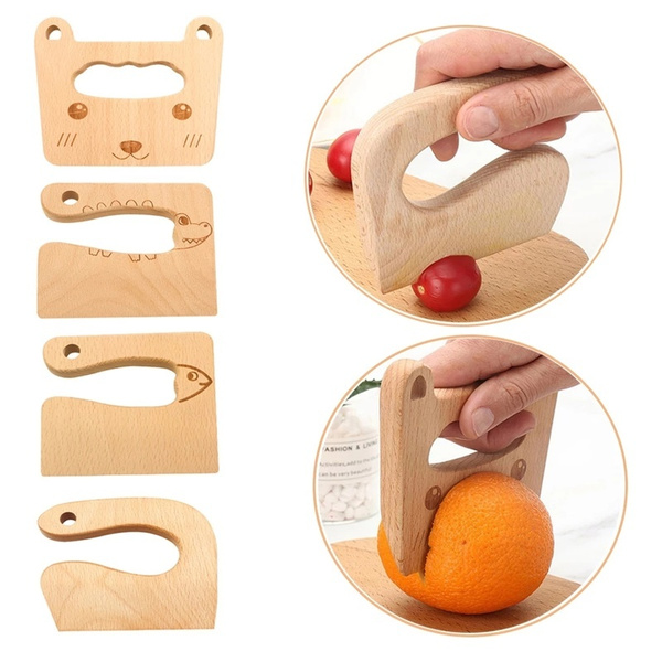1Pc Wooden Kids Cutter Cute Shape Kitchen Tool For Cutting Veggies Cooking Tools For Children Safe Kitchen Cutting Toy DIY Tool — image 1 of 20