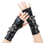 Punk PU Leather Fingerless Gloves with Metal Clasp Fashion Cosplay Costume Props — image 10 of 11