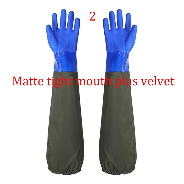 Practical Drain Cleaning Gloves,Pond Gloves,Long Rubber Gloves Safety Work Gloves Non slip and Waterproof Gloves — image 1 of 5