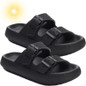Double Buckle Adjustable 4cm Thickness Ultra Cushioning Sandals Slippers Soft Slide Sandals for Women Men Non-Slip Shower Shoes Bath Slippers Summer Beach Slides — image 4 of 36