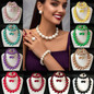 4Pcs/Set Elegant Vintage Pearl Necklace Set Korean Style Women Choker Bridal Wedding Jewelry with Earrings Ring Fashion Accessories   — image 44 of 55
