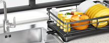 1pc Dish Rack, Single Layer Dish Drying Rack, Large Capacity Dish Rack With Drainboard, Rustproof Dish Drainer With Utensil Holder, For Sink, For Kitchen Countertop, Kitchen Organizers And Storage, Kitchen Accessories — image 16 of 20