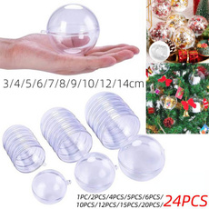 1~24pcs Clear Plastic Fillable Ornaments Ball Christmas DIY Craft Ball Bauble Ornament for Christmas Wedding Party Home Decorations — image 3 of 51