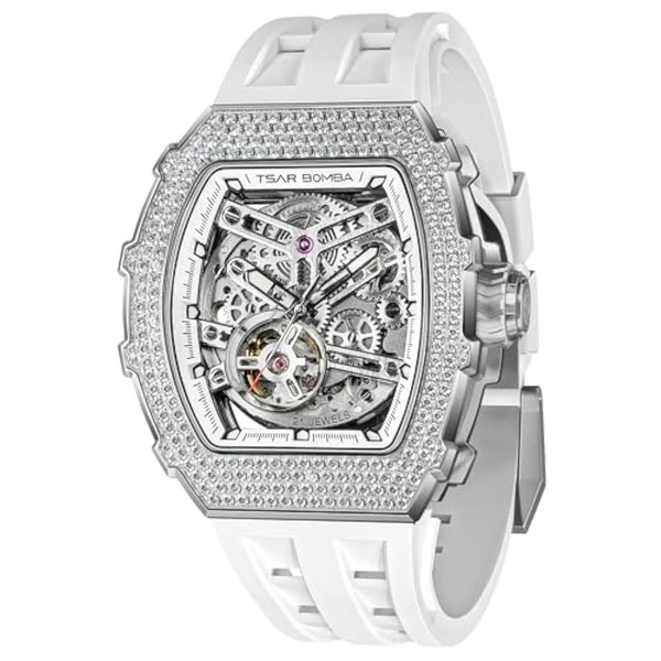 Mens Luxury Watch Automatic Watches For Men 50M Waterproof Japanese Mechanical Movement Tonneau Stainless Steel Case Sapphire Glass Big Face Watch Cool Unique Fashion Gift For Men — image 1 of 8