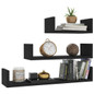 Modern 3-Tier Black Floating Shelf Set - Engineered Wood Wall Display for Home Decor — image 7 of 8
