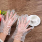 200/100pcs Disposable PE Plastic Film Gloves,Leak-proof Useful Sanitary Gloves,Food Prep Gloves,print Transparent Protective Gloves for Barbecue, Cleaning, Dish washing, Restaurant,One Size Fits Most — image 5 of 16