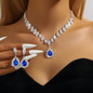 Sparkling Diamond Earrings and Necklace Set for Women | Luxury Evening Party Jewelry — image 11 of 15