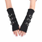 Punk Style Black Mesh Fingerless Gloves with Wrist Strap — image 5 of 8