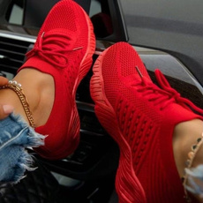Women's Fashion Sneakers Casual Shoes Comfortable Mesh Lace-Up Ladies Sport Shoes Wedges Chunky Women's Vulcanized Shoes Females Sneakers zapatos de mujer chaussures femme — image 3 of 9