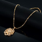 Gold Plated Vintage Bohemian Oval Necklace for Women Small CZ Pendant Link Chain Necklace Collarbone Collares Fashion Jewelry — image 12 of 22