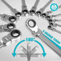1pc/2pcs Metric Flex-Head Ratcheting Combination Wrench 72 Teeth 12 Point Dual-purpose Rachet Wrench Ended Spanner Hand Tools (6mm-24mm To Choose) — image 9 of 55
