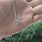 Simple Trendy Crystal Zircon Rhinestone Pendant Necklace For Women Charm White Gold Color Clavicle Chain Necklack WeddingJewelry — image 4 of 8