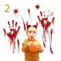 Horror Halloween Decoration Wall Stickers Bloody Fingerprint Blooding Handprint Foot 3D Wallpaper Waterproof Floor Door Decor — image 13 of 15