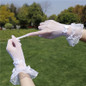 Women Summer Uv-proof Driving Gloves Mesh Fishnet Gloves Lace Mittens Full Finger Girls Lace Fashion Gloves — image 5 of 22