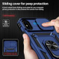 for iPhone Xs Max Case with Slide Lens Cover, HD Screen Protector, Military Grade Drop Protection, Magnetic Rotated Ring Holder Kickstand Phone Case — image 7 of 8