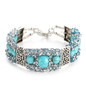 Vintage Tibetan Silver Feather Turquoise Beads Bracelet Bangle Crystal Diamond Turquoise Bangle Women Jewelry Gift — image 4 of 15