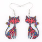 Bonsny Cute Lovely Cat  Earrings Acrylic Printing Patterns 2017 New Design Drop Earrings For Girls Woman Jewelry — image 14 of 20