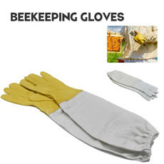 Beekeeping Gloves Protective Sleeves Ventilated Sheepskin and Canvas Anti Bee for Apiculture Beekeeping Gloves — image 3 of 9