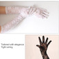 Flower Long Gloves Lace Gloves Prom Gloves Bridal Gloves for Wedding Gloves — image 7 of 13