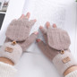 Cotton Gloves Stretchy Mittens Adult Plush Half&Full Finger Gloves with Flip Top Knitted Warm Gloves for Cold Weather ETE — image 14 of 19