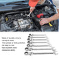 1pc Imperial Flex-Head Ratcheting Combination Wrench SAE 72 Teeth 12 Point Dual-purpose Ratchet Spanner Wrench Universal Hand Tools Car Repair Tool — image 10 of 36