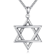 Sterling Silver Star of David Necklace for Men and Women Delicate Jewish Star of David Pendant with 22+2 Inch Adjustable Chain Jewelry Gift for Christmas Father's Day Mother's Day Birthday — image 3 of 9