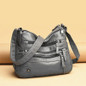 Women's Soft Leather Bag Waterproof Multi-Zipper Leather Satchel Outdoor Travel Shoulder Bag Crossbody Bag Casual Handbag Messenger Bag — image 14 of 24