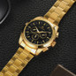 Automatic Mechanical Watch for Men - Gold Black Stainless Steel Case with 3 Subdials, Date, Chronograph Sports Business Watch — image 9 of 16