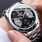 Luxury Automatic Mechanical Watch for Men, Big Dial Tourbillon Chronograph with Tachymeter, Waterproof Custom Stainless Steel Wristwatch — image 9 of 11