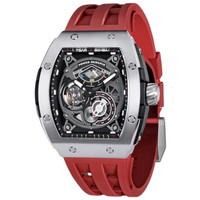 Watchs For Men Automatic  Luxury Tonneau Watch  Energy Storage Indicator  Sapphire Glass  50M Waterproof  Fluororubber Strap  Gifts For Men — image 2 of 8