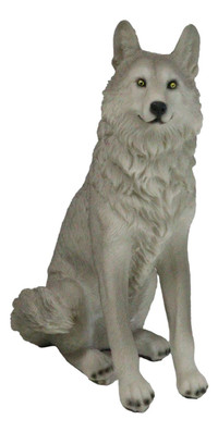 Cries Of The Night Sitting Alpha Grey Direwolf Wolf Home Decor Figurine 6"H — image 2 of 11