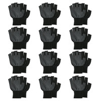 12Pair Fingerless Glove Nonslip Half Fingers Glove Breathable Fitness Gloves — image 2 of 12