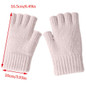 Fashion Gloves Solid Color Knitted Gloves Half Finger Gloves for Office Workers — image 10 of 15