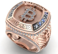 Luxurious Bitcoin Commemorative Ring Creative Metal Punk Hip-hop Rock Trend Men's and Women's Ring Party Light Luxury Gift — image 2 of 4