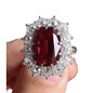 Delicate Square Flower Silver Color White Red Stone Rings Fashion Metal Party Rings for Women Jewelry — image 7 of 7