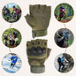 Tactical Gloves, Outdoor Gloves Fingerless Glove for Riding, Cycling, Motorcycle, Hunting, Shooting, Hiking, Camping, Airsoft, Paintball Gloves — image 14 of 17
