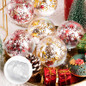 1~24pcs Clear Plastic Fillable Ornaments Ball Christmas DIY Craft Ball Bauble Ornament for Christmas Wedding Party Home Decorations — image 10 of 51