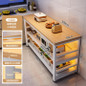 Multifunctional Kitchen Storage Cabinet with Microwave Stand and Cutting Board — image 54 of 58