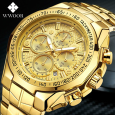 Marque De Luxe Pour Hommes WWOOR Montres De Sport Hommes Mode Casual Dress Golden Chronograph Watch Homme Big Dial Homme Montre-bracelet Relogio Masculino — image 3 of 21